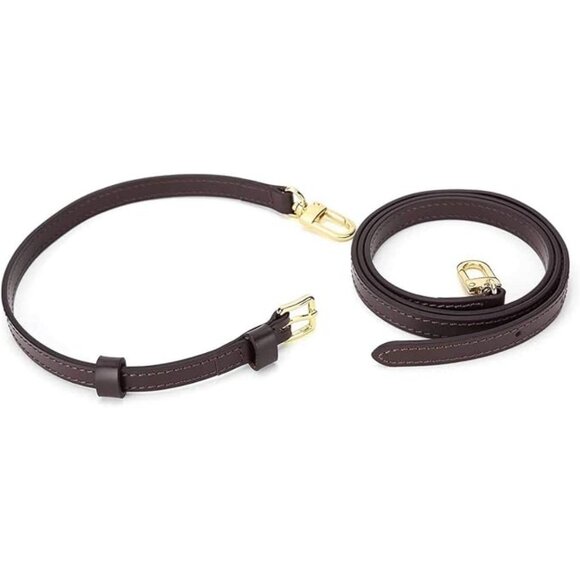 Chocolate Brown Crossbody Leather Strap with Gold Hardware (Generic) - Picture 4 of 8